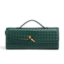 Green Woven Leather Women's Handbag