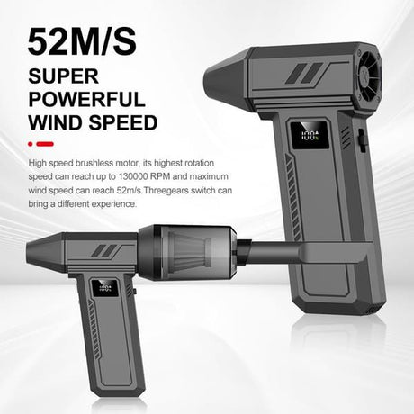 9-Piece 130,000 RPM Handheld Blower and Vacuum Cleaner, Black
