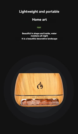 Black Aroma Diffuser with Himalayan Salt Stones