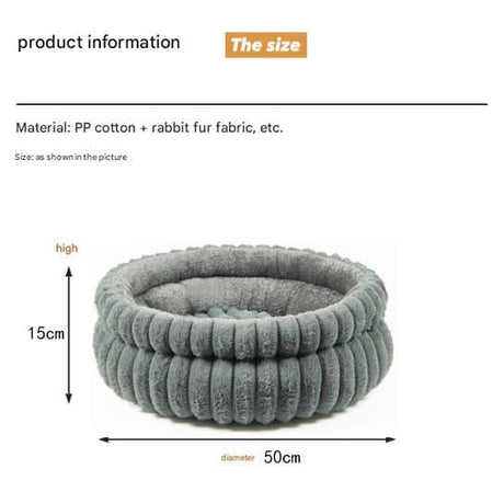 Grey Plush Cat Bed – Soft, Cozy & Durable Cat Furniture