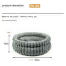 Round Plush Cat Bed, White, Soft & Comfortable for Small to Large Cats