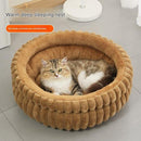 Blush Furry Cat Bed – Ultra-Soft Cozy Lounger for Feline Comfort