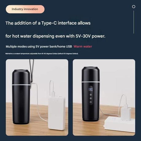 Upgraded Car Electric Kettle 12V/24V 316 Stainless Steel 500mL