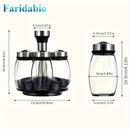 7 pieces rotating base spice dispenser, kitchen supplies, spice dispenser set, including salt, pepper and sugar dispenser - perfect for kitchen storage and organization