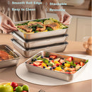 3 pieces/set Large stainless steel square food storage box with transparent lid - leak-proof, stackable, durable - perfect for camping, outdoor exploration and home use - perfect for storing meat, fruits