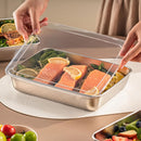 3 pieces/set Large stainless steel square food storage box with transparent lid - leak-proof, stackable, durable - perfect for camping, outdoor exploration and home use - perfect for storing meat, fruits