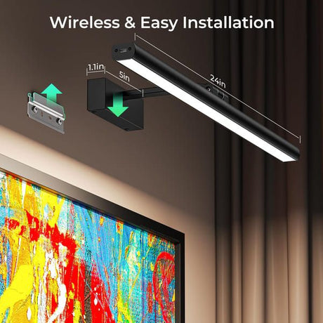 Modern LED Picture Light for Art Display, Sleek Black Finish