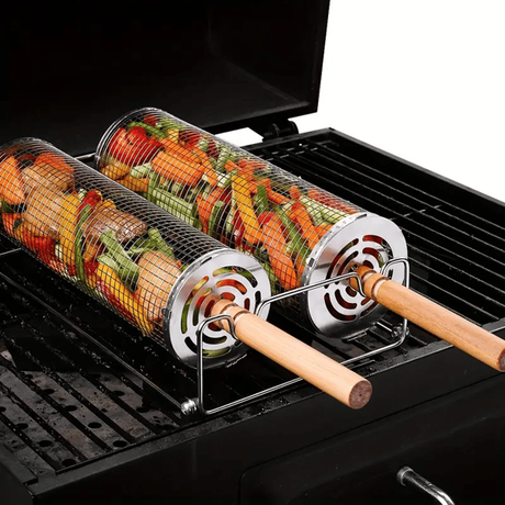Rotating Grill Baskets for Even Cooking on Any BBQ