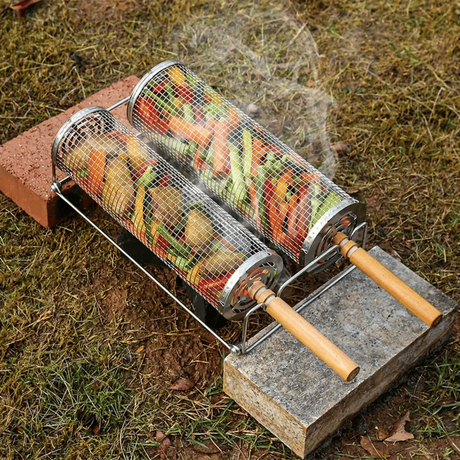 Rotating Grill Baskets for Even Cooking on Any BBQ
