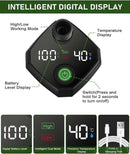 Portable shower pump, equipped with a rechargeable 6000mAh battery - outdoor shower, IPX7 waterproof, with temperature display - suitable for camping, car washing and pet car washing (gray)