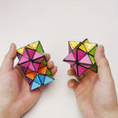 Infinite Cube - 3D Hexagonal Puzzle Toy, Space Geometry Flip Toy, Enhance Brain Ability and Relax, Mixed Color, ABS Material