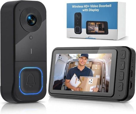 Smart Home Wireless Video Doorbell Smart Doorbell Caller Two-way Intercom Video Doorbell, 1080P Image And 4.5 Inch Screen - No WiFi Required - Range Up To 120 Meters - Night Vision