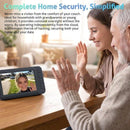 Smart Home Wireless Video Doorbell Smart Doorbell Caller Two-way Intercom Video Doorbell, 1080P Image And 4.5 Inch Screen - No WiFi Required - Range Up To 120 Meters - Night Vision