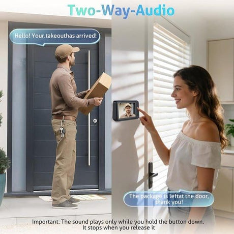 Smart Home Wireless Video Doorbell Smart Doorbell Caller Two-way Intercom Video Doorbell, 1080P Image And 4.5 Inch Screen - No WiFi Required - Range Up To 120 Meters - Night Vision