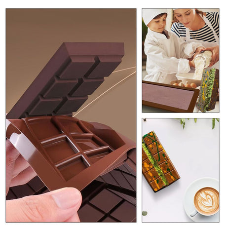 3 pieces silicone Dubai chocolate 8-slot mold food-grade silicone diy heat-resistant easy-to-remove baking cake mold for filling chocolate bars, Knafeh pistachio chocolate