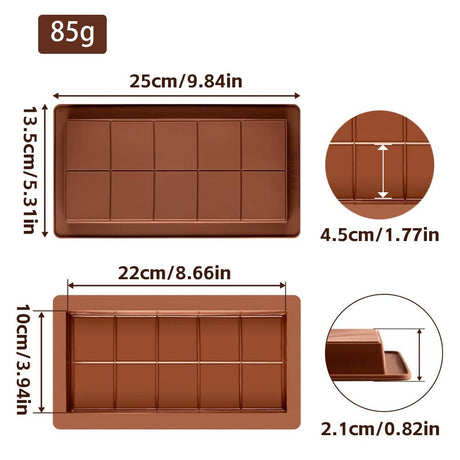 3 pieces silicone Dubai chocolate 8-slot mold food-grade silicone diy heat-resistant easy-to-remove baking cake mold for filling chocolate bars, Knafeh pistachio chocolate
