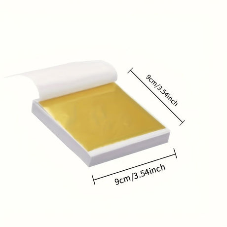 100PCS 24K pure gold leaf art pieces, can be used for painting, resin, gold plating, nail, gold leaf paper for DIY greeting cards, handicrafts, rock painting.