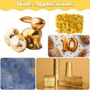 100PCS 24K pure gold leaf art pieces, can be used for painting, resin, gold plating, nail, gold leaf paper for DIY greeting cards, handicrafts, rock painting.