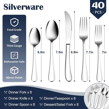 Premium Stainless - Steel Cutlery Set - 5 - Piece, Hot - Selling! Free Shipping
