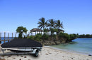Outdoor V-shaped yacht with dust cover, sunscreen and rainproof boat cover, Teflon boat body protection cover