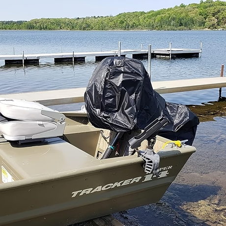 600D marine engine cover, sun protection, wind and rain Oxford cloth, dustproof, mosquito-proof, marine Oxford cloth, outboard cover, waterproof ultraviolet, marine engine protection cover, suitable for yacht, fishing boat (30-60 horsepower)
