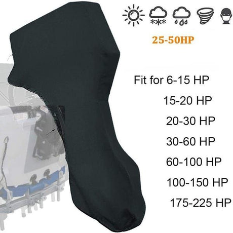 600D marine engine cover, sun protection, wind and rain Oxford cloth, dustproof, mosquito-proof, marine Oxford cloth, outboard cover, waterproof ultraviolet, marine engine protection cover, suitable for yacht, fishing boat (30-60 horsepower)