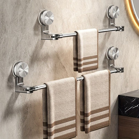 Stainless steel non-drilling towel rack, retractable bathroom suction cup storage rack, strong adhesive strong load-bearing, multi-function shower rack suitable for shower room, balcony storage, home storage god