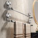 Stainless steel non-drilling towel rack, retractable bathroom suction cup storage rack, strong adhesive strong load-bearing, multi-function shower rack suitable for shower room, balcony storage, home storage god
