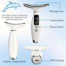 Rechargeable facial and neck skincare device, 7 modes, USB charging, vibration heating massage, ergonomic design, suitable for home use - ideal gift for women, daily skincare assistant, digital display function, skincare tool, must-have for beauty enthusi