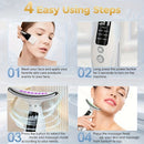 Rechargeable facial and neck skincare device, 7 modes, USB charging, vibration heating massage, ergonomic design, suitable for home use - ideal gift for women, daily skincare assistant, digital display function, skincare tool, must-have for beauty enthusi