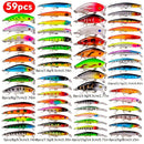 59 - piece Fishing Lure Set - High - Quality, Trending & Hot - Selling! Free Shipping