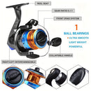 Proberus fishing rod reel set, including spinning reel, 2.4-meter fishing rod, fishing line, artificial bait, lead weight hook, complete set with storage bag