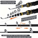 Proberus fishing rod reel set, including spinning reel, 1.8-meter fishing rod, fishing line, artificial bait, lead weight hook, complete set with storage bag