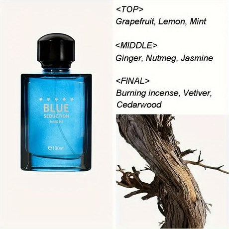 100ml men's light perfume, refreshing and lasting woody fragrance perfume, suitable for date and daily life cologne, is a perfect gift for men's father's day gift
