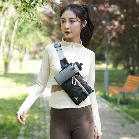 One pack sports outdoor leisure waist bag multifunctional can put water bottle belt bag waist mobile phone bag suitable for running fitness, shopping, hiking, school season, marathon competition and other scenes