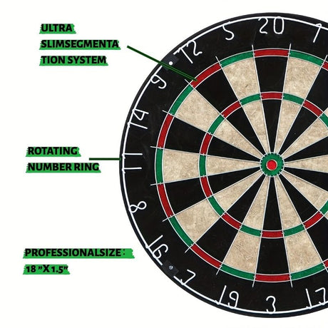 18-inch sisal dartboard, 45cm sisal round net dartboard, digital printed sisal dartboard, sisal dart set，Random 6 types of darts