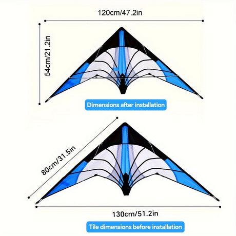 1.2-meter double-line stunt kite, lightning kite, Weifang kite, multi-line sport kite, suitable for 14+, line board color random