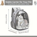 1 space capsule pet backpack - breathable transparent travel carry-on box, suitable for cats and small dogs, with zipper, portable, suitable for outdoor exploration, pet carry-on box, modern pet accessories, secure zipper closure