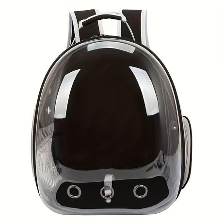1 space capsule pet backpack - breathable transparent travel carry-on box, suitable for cats and small dogs, with zipper, portable, suitable for outdoor exploration, pet carry-on box, modern pet accessories, secure zipper closure