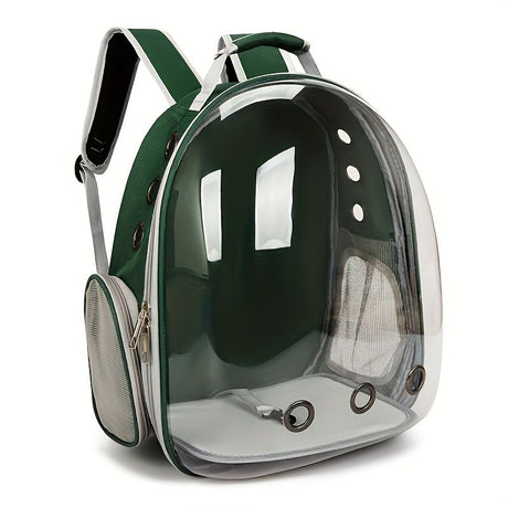 1 space capsule pet backpack - breathable transparent travel carry-on box, suitable for cats and small dogs, with zipper, portable, suitable for outdoor exploration, pet carry-on box, modern pet accessories, secure zipper closure