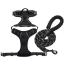 Anti-escape dog harness & leash, soft and comfortable breathable dog vest, reflective in the night, suitable for walking medium and large dogs.