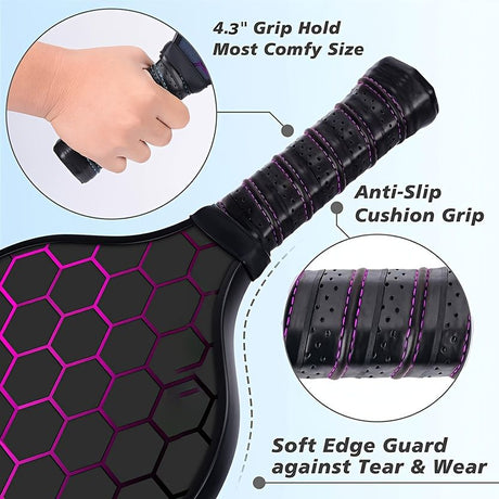 Double racket, Pickleball racket set, glass fiber graphite Pickleball racket set , Pickleball racket equipment with ball, equipment suitable for beginners and professionals
