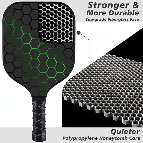 Double racket, Pickleball racket set, glass fiber graphite Pickleball racket set , Pickleball racket equipment with ball, equipment suitable for beginners and professionals