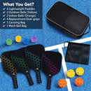 Double racket, Pickleball racket set, glass fiber graphite Pickleball racket set , Pickleball racket equipment with ball, equipment suitable for beginners and professionals
