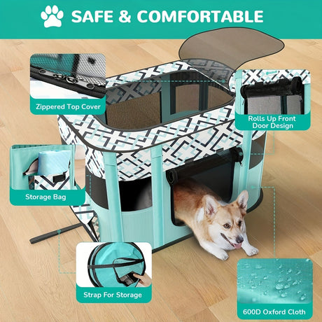 1 piece hot sale cat nursery pet nursery, foldable with a black handbag cat dog cage fence dog cat bed pet supplies tent puppy kitten nursery