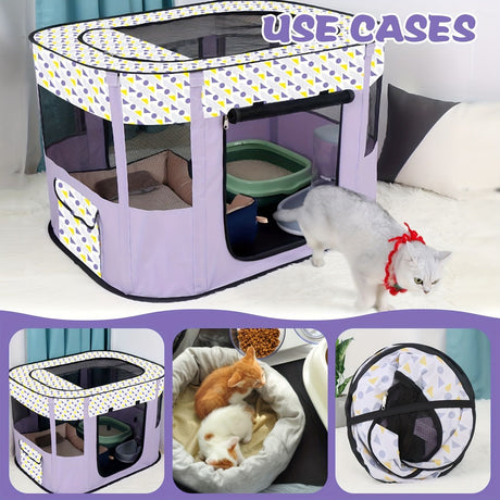 1 piece hot sale cat nursery pet nursery, foldable with a black handbag cat dog cage fence dog cat bed pet supplies tent puppy kitten nursery