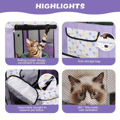 1 piece hot sale cat nursery pet nursery, foldable with a black handbag cat dog cage fence dog cat bed pet supplies tent puppy kitten nursery
