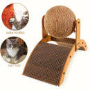 Ball cat scratching post, durable solid wood cat scratching board, vertical sisal scratching pad with integrated cat bed - indoor cat scratching furniture
