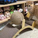 Ball cat scratching post, durable solid wood cat scratching board, vertical sisal scratching pad with integrated cat bed - indoor cat scratching furniture