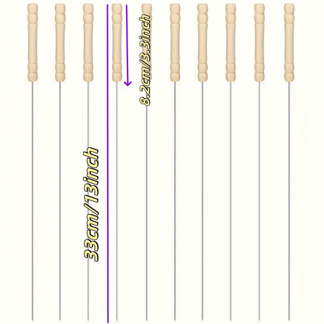 50 stainless steel barbecue skewers for outdoor picnics, perfect for outdoor barbecues, camping, and picnics.